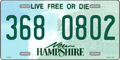 NH license plate 3680802