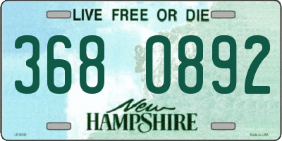NH license plate 3680892