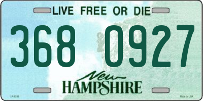 NH license plate 3680927
