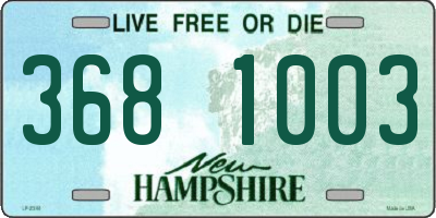 NH license plate 3681003