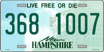 NH license plate 3681007