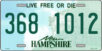 NH license plate 3681012