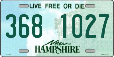 NH license plate 3681027