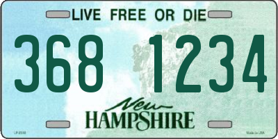 NH license plate 3681234