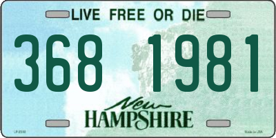NH license plate 3681981