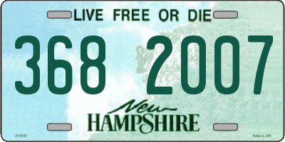 NH license plate 3682007