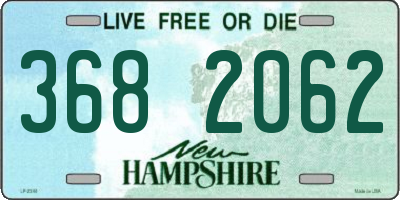 NH license plate 3682062