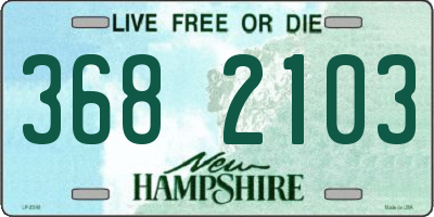 NH license plate 3682103