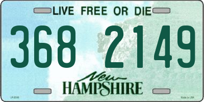 NH license plate 3682149