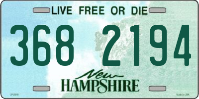 NH license plate 3682194