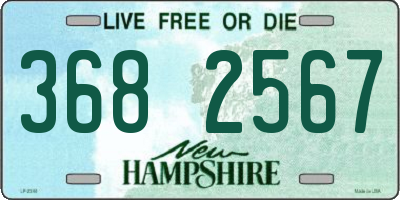 NH license plate 3682567