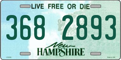 NH license plate 3682893