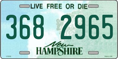 NH license plate 3682965