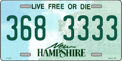 NH license plate 3683333