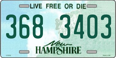 NH license plate 3683403