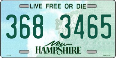 NH license plate 3683465