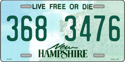 NH license plate 3683476