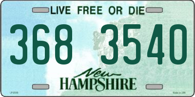 NH license plate 3683540
