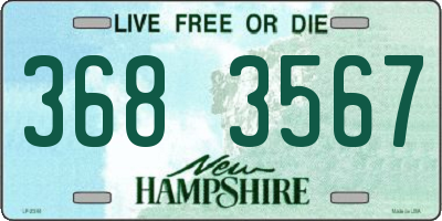 NH license plate 3683567