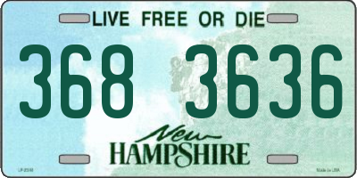NH license plate 3683636