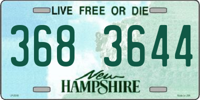 NH license plate 3683644