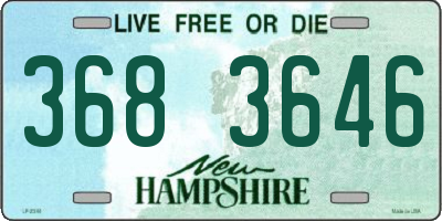 NH license plate 3683646