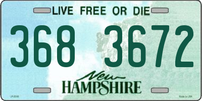 NH license plate 3683672