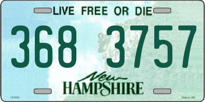 NH license plate 3683757