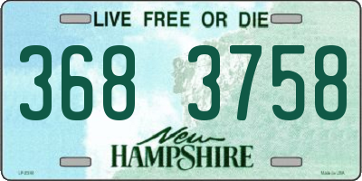 NH license plate 3683758