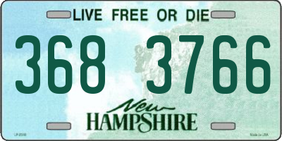 NH license plate 3683766