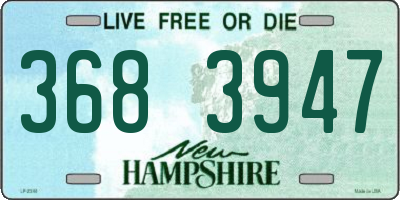NH license plate 3683947