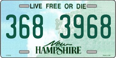 NH license plate 3683968