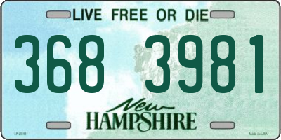 NH license plate 3683981