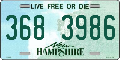 NH license plate 3683986