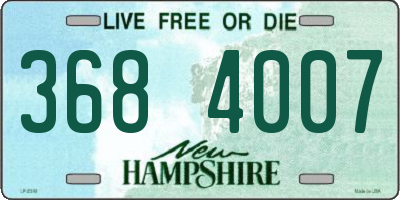NH license plate 3684007