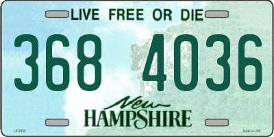 NH license plate 3684036