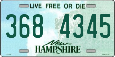 NH license plate 3684345