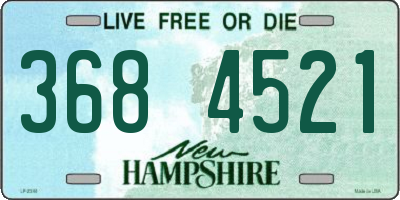 NH license plate 3684521