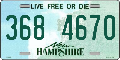 NH license plate 3684670
