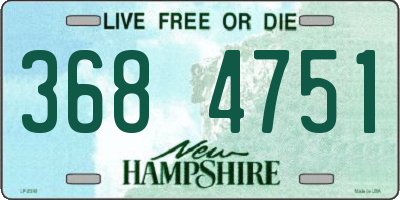 NH license plate 3684751