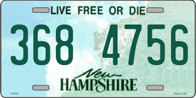 NH license plate 3684756