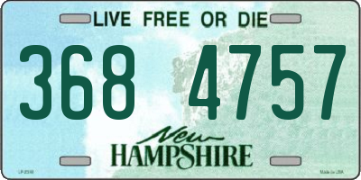 NH license plate 3684757