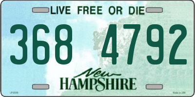 NH license plate 3684792