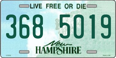 NH license plate 3685019