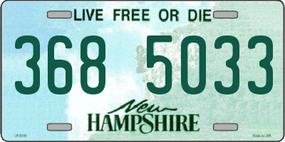 NH license plate 3685033