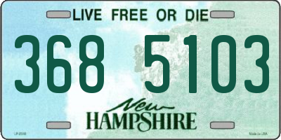 NH license plate 3685103