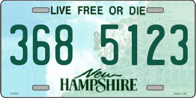 NH license plate 3685123