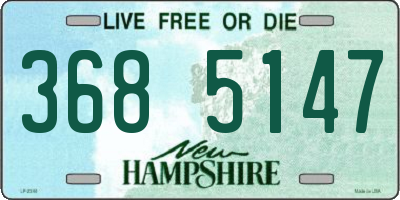 NH license plate 3685147