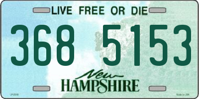 NH license plate 3685153