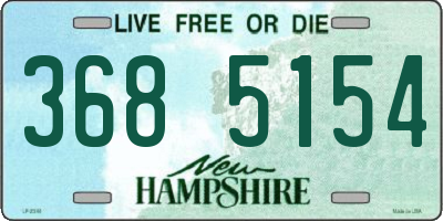 NH license plate 3685154